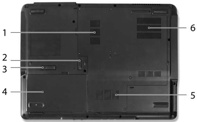 ACER TRAVELMATE 5720 - Vue de la base - 1