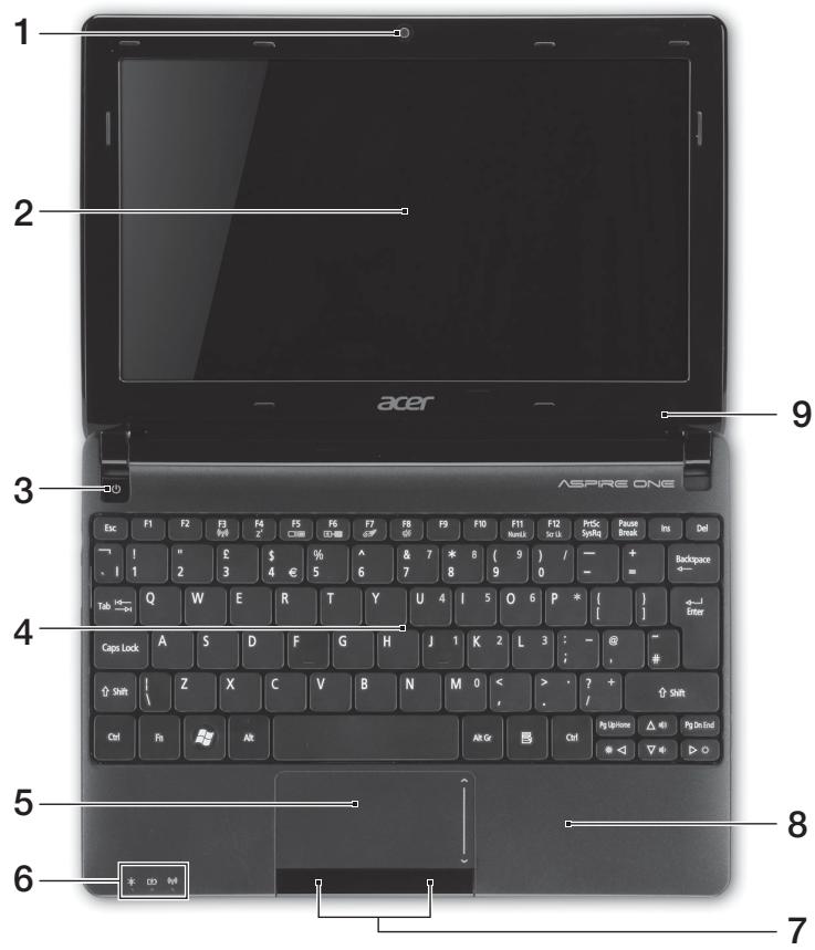 ACER ASPIRE ONE D270-N261G326CR - Vista superior - 1