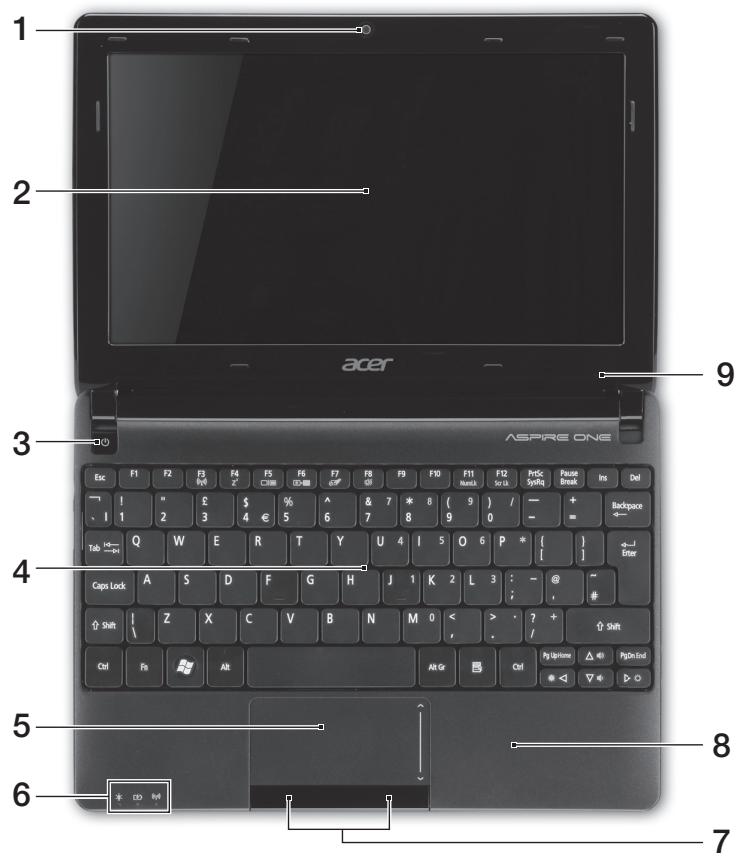 ACER ASPIRE ONE D270-N261G326CR - Top view - 1