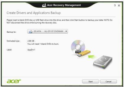ACER ASPIRE V3-771G-53218G1.5TMAII - Erstellen einer Kopie von Treibern und Applikationen - 3