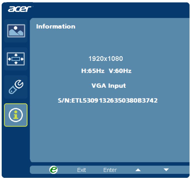 ACER G196HQLB,  G236HLBBID,  G246HLBBID,  G276HLDBBID,  G226HQLBBD - Informations sur le produit - 1