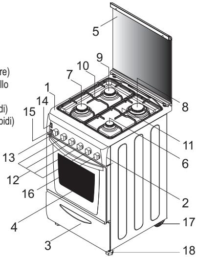 CANDY CGM 6722 SHW - ASPETTO GENERALE E DEFINIZIONI DELL'ELETTRODOMESTICO - 1