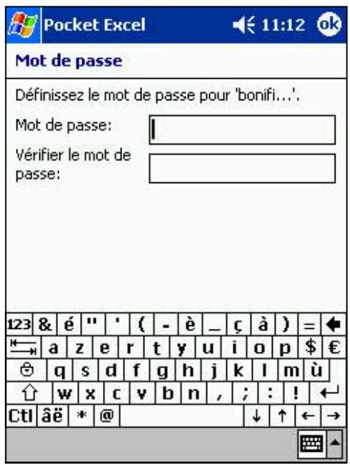 ASUS MYPAL A620 - Pour assigner un mot de passer à une feuille de calcul: - 1