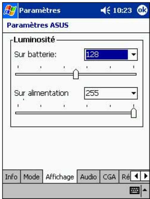 ASUS MYPAL A620 - Modifier les paramètres d'affichage: - 1