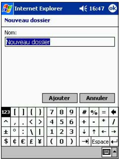 ASUS MYPAL A620 - Pour ajouter un dossier: - 1