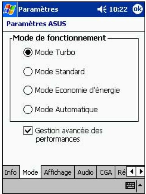 ASUS MYPAL A620 - Modifier le mode de fonctionnement: - 1