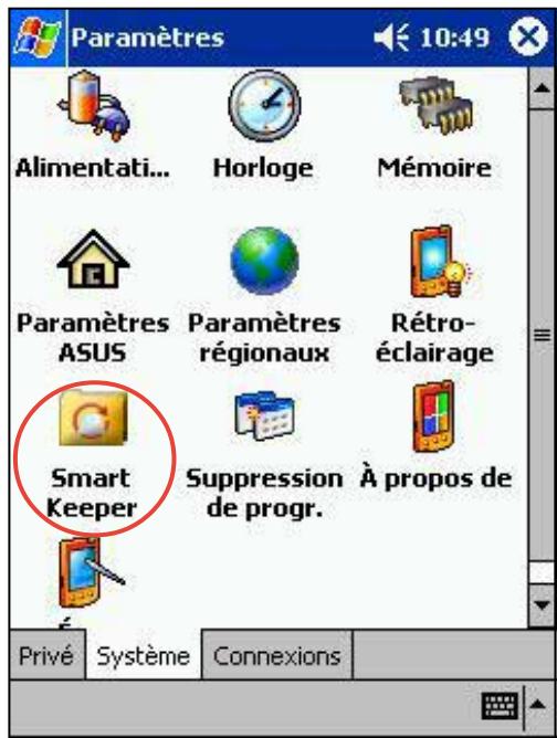 ASUS MYPAL A620 - Pour activer la sauvégarde automatique: - 1