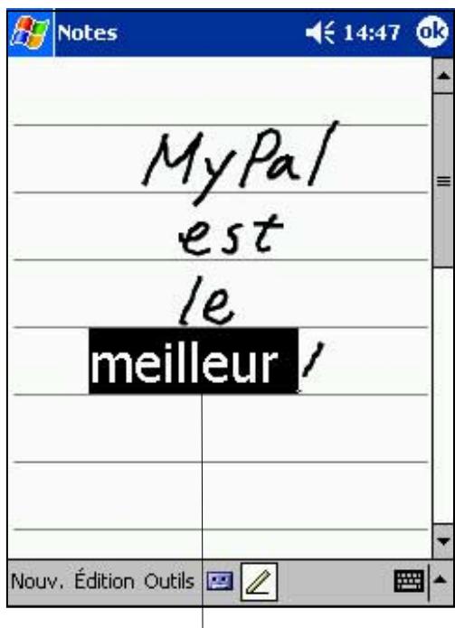 ASUS MYPAL A620 - Pour convertir l'écriture en texte: - 2