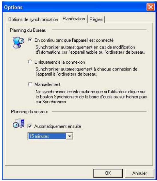 ASUS MYPAL A620 - Pour planifier la synchronisation: - 1