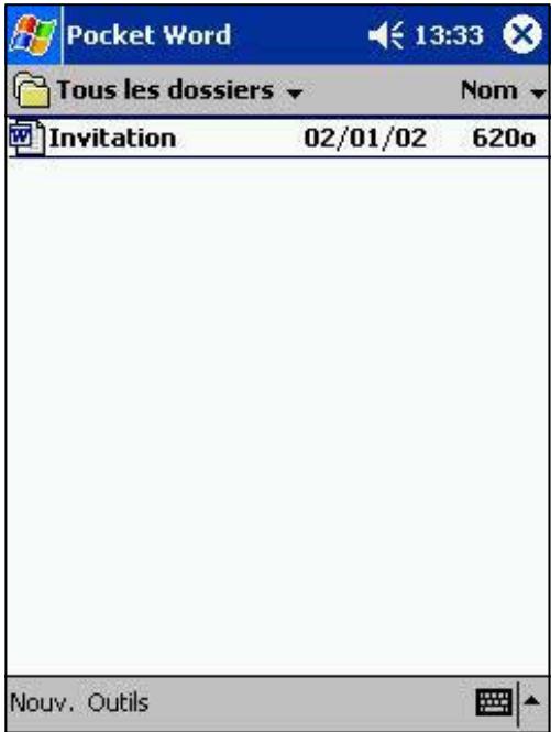 ASUS MYPAL A620 - Pour sauvegarder un document Word : - 2