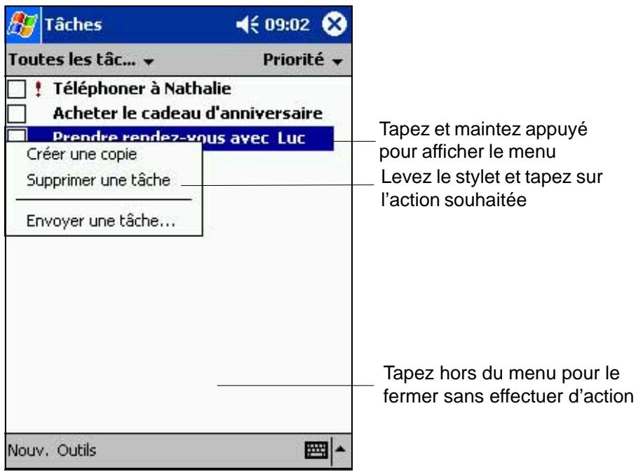 ASUS MYPAL A620 - Menu contexts - 1