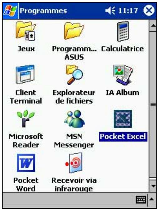ASUS MYPAL A620 - Pour creer un nouveau document Excel: - 1