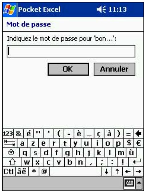 ASUS MYPAL A620 - Pour assigner un mot de passer à une feuille de calcul: - 2