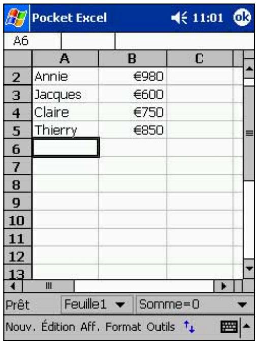 ASUS MYPAL A620 - Pour sauvegarder un document Excel: - 1
