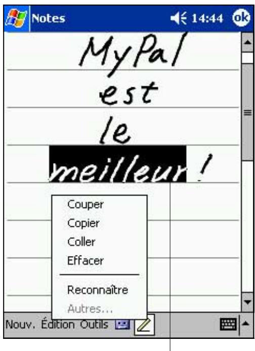 ASUS MYPAL A620 - Pour convertir l'écriture en texte: - 1