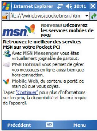 ASUS MYPAL A632N - Pour lancer Internet Explorer Mobile: - 1