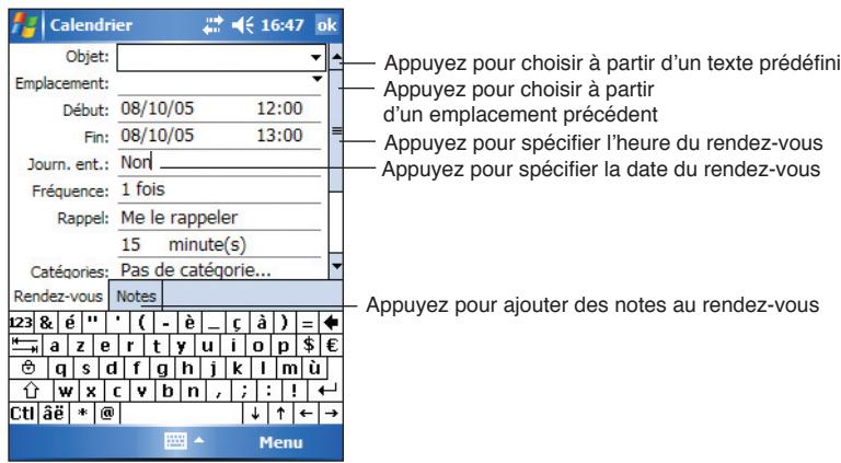ASUS MYPAL A632N - Pour creer un nouveau rendez-vous: - 1