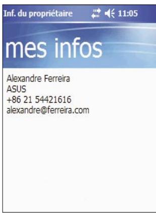 ASUS MYPAL A636 - Pour modifier les informations relatives au propriétaire: - 1