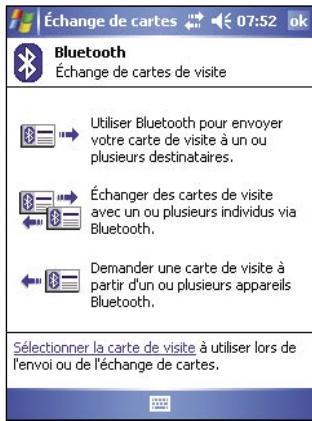 ASUS MYPAL A636 - Pour lancer l'écran d'échange de cartes de visite: - 1