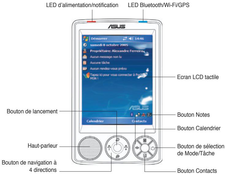 ASUS MYPAL A636N - Caractéristiques de la façade avant - 1