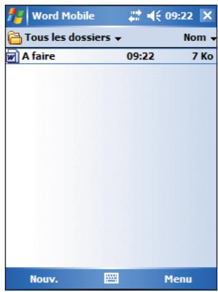 ASUS MYPAL A636N - Pour sauvegarder un document word mobile: - 2