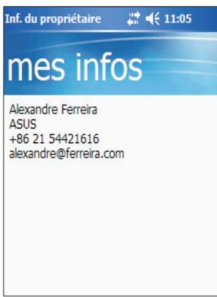 ASUS MYPAL A636N - Pour modifier les informations relatives au propriétaire: - 1