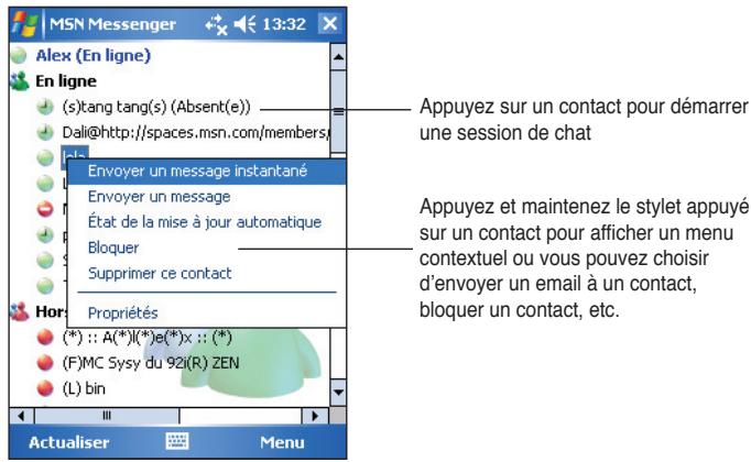 ASUS MYPAL A636N - Contacts MSN messenger - 1