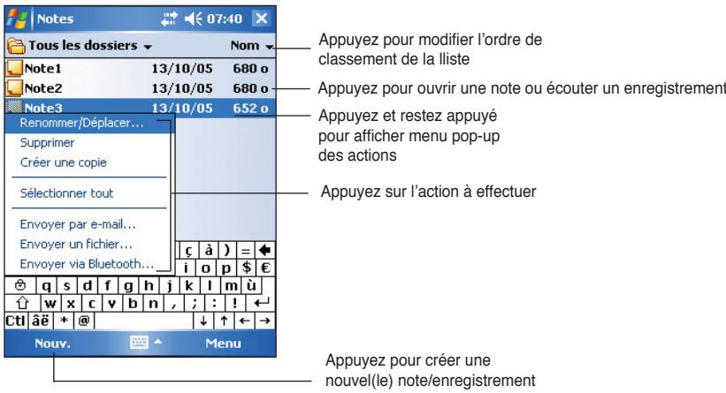 ASUS MYPAL A636N - Utiliser l'écran de sommaire - 3