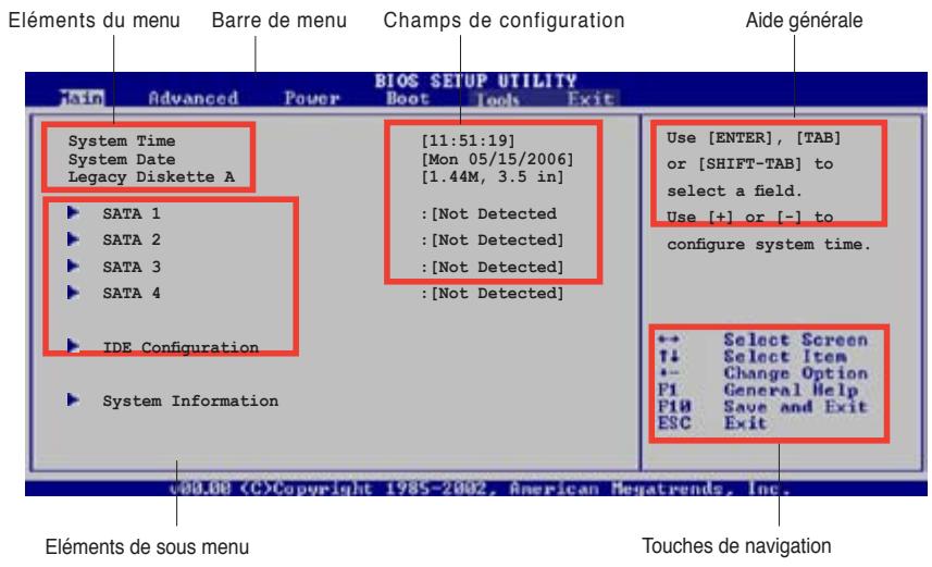 ASUS P5B - Ecran de menu du BIOS - 1