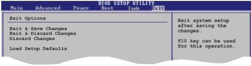 ASUS P5B - Exit menu (menu sortie) - 1