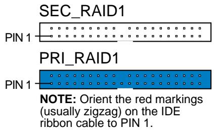 ASUS P5GD2 - Connecteurs IDE RAID (40-1 pin PRI RAID1 [red], SEC RAID1 [red]) - 3