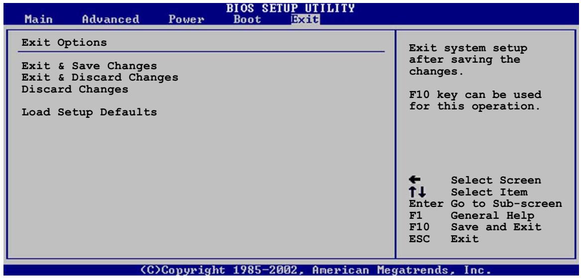 ASUS P5GD2 - Exit menu (Menu Sortie) - 1