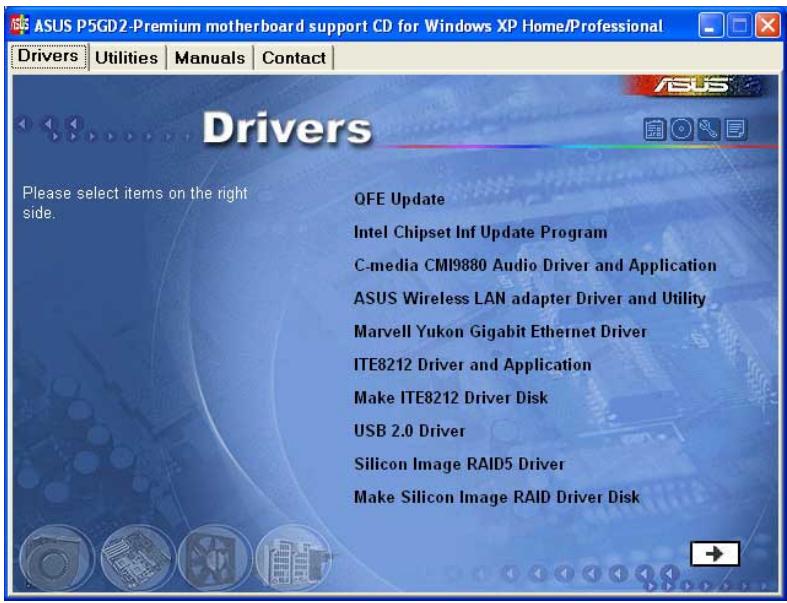 ASUS P5GD2 - Menu Drivers - 1