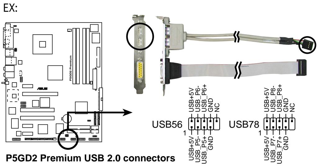 ASUS P5GD2 - Connecteurs USB (10-1 pin USB56, USB78) - 1
