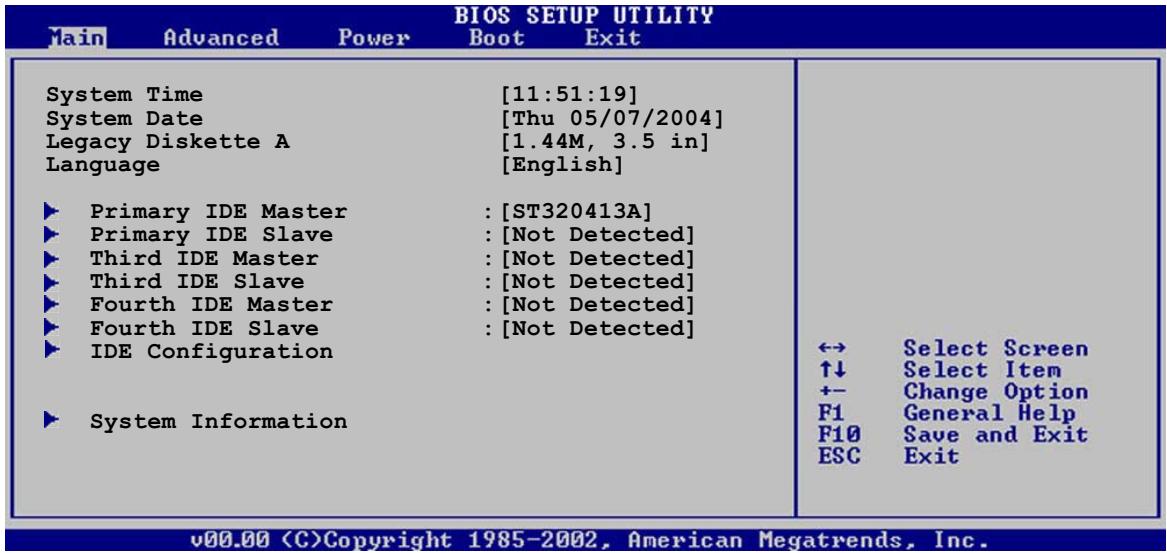 ASUS P5GD2 - Main Menu (menu principal) - 2