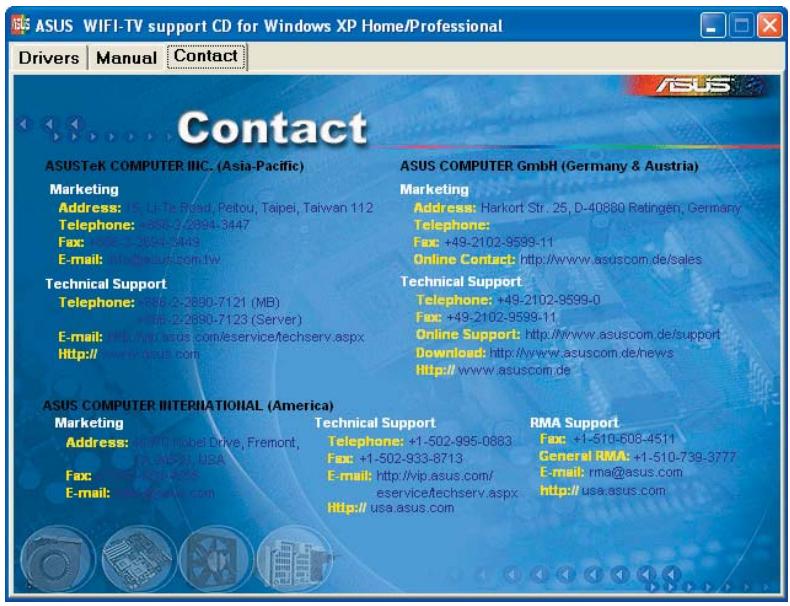 ASUS WIFI-TV - Contacts ASUS - 1