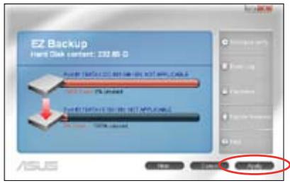 ASUS P5Q - Pour lancer la configuration EZ Backup : - 1