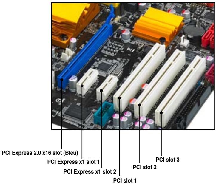 ASUS P5Q - Slots PCI Express 2.0 x16 (bleu) - 1