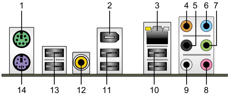 ASUS P5Q - Connecteurs arrirées - 1
