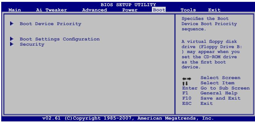 ASUS P5Q - Boot menu (menu Boot) - 1