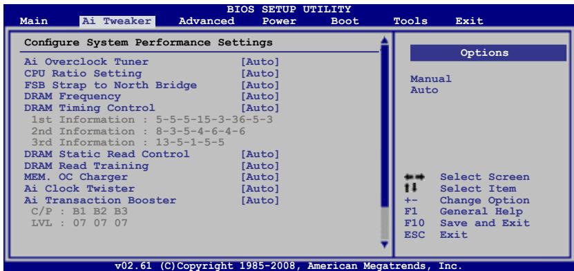 ASUS P5Q - Ai Tweaker menu (menu Ai Tweaker) - 3