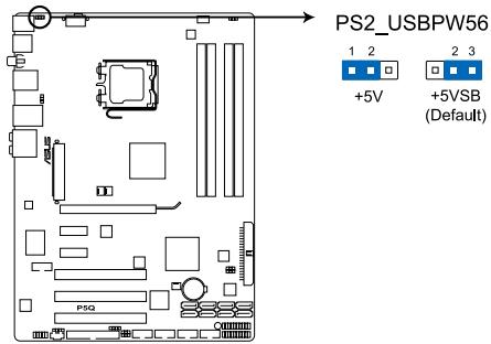 ASUS P5Q - Keyboard / mouse power (3-pin PS2_USBPW56) - 1