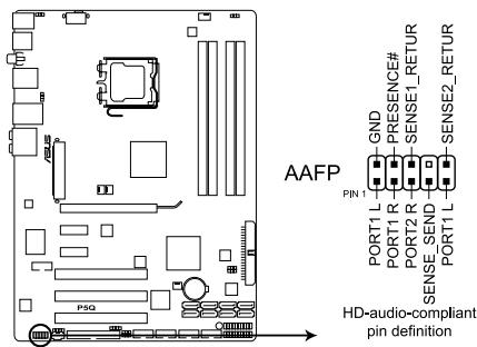 ASUS P5Q - Connecteur audio en façade (10-1 pin AAFP) - 1