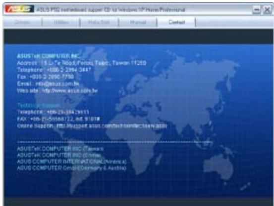 ASUS P5Q - Informations de contact ASUS - 1