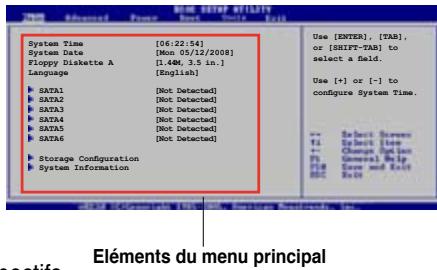ASUS P5Q - Éléments de menu - 1