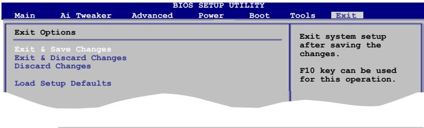 ASUS P5Q SE2 - Menu exit (sortie) - 1