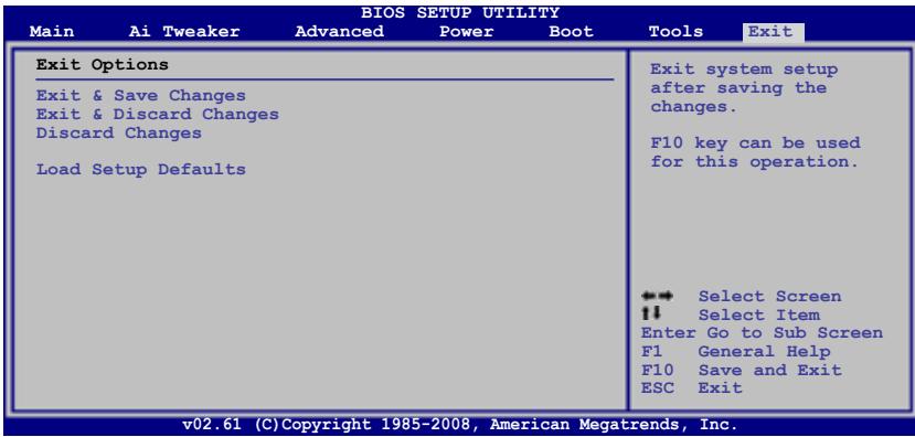 ASUS P6T DELUXE V2 - Menu exit (sortie) - 1
