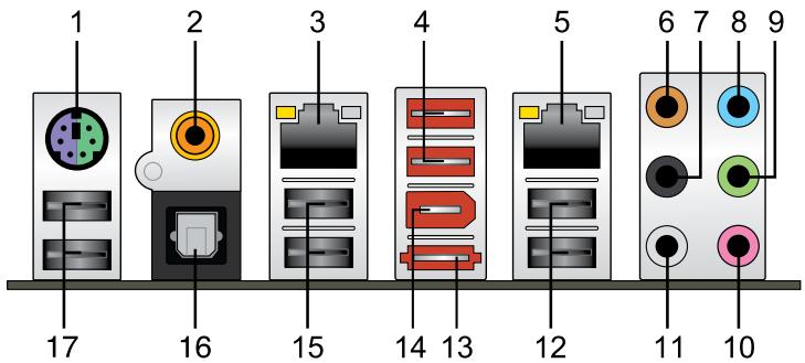 ASUS P6T DELUXE V2 - Connecteurs arrière - 1