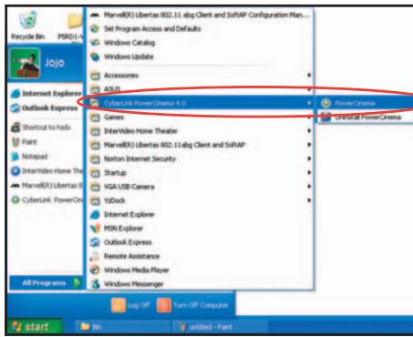 ASUS TV FM 7135 - Depuis le menu Demarrer de Windows® - 1
