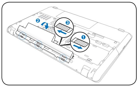 ASUS X93 - Pour installer la batterie : - 1